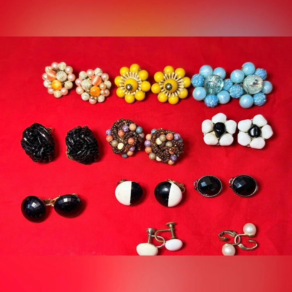 Vintage clip on earring lot West Germany and Japan